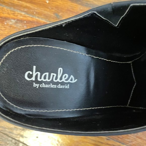 charles by charles david | Black Pointed Toe Wedge Mules Heels Sz 10M - Picture 6 of 8